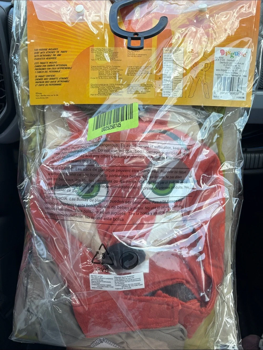 Disney Zootopia, Nick Wilde Halloween costume new size 3T/4T